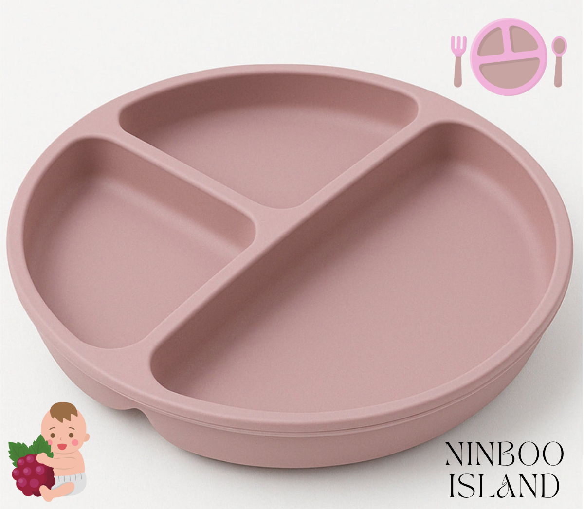 Assiette Compartimentée Bébé – Pratique, Élégante, Antidérapante